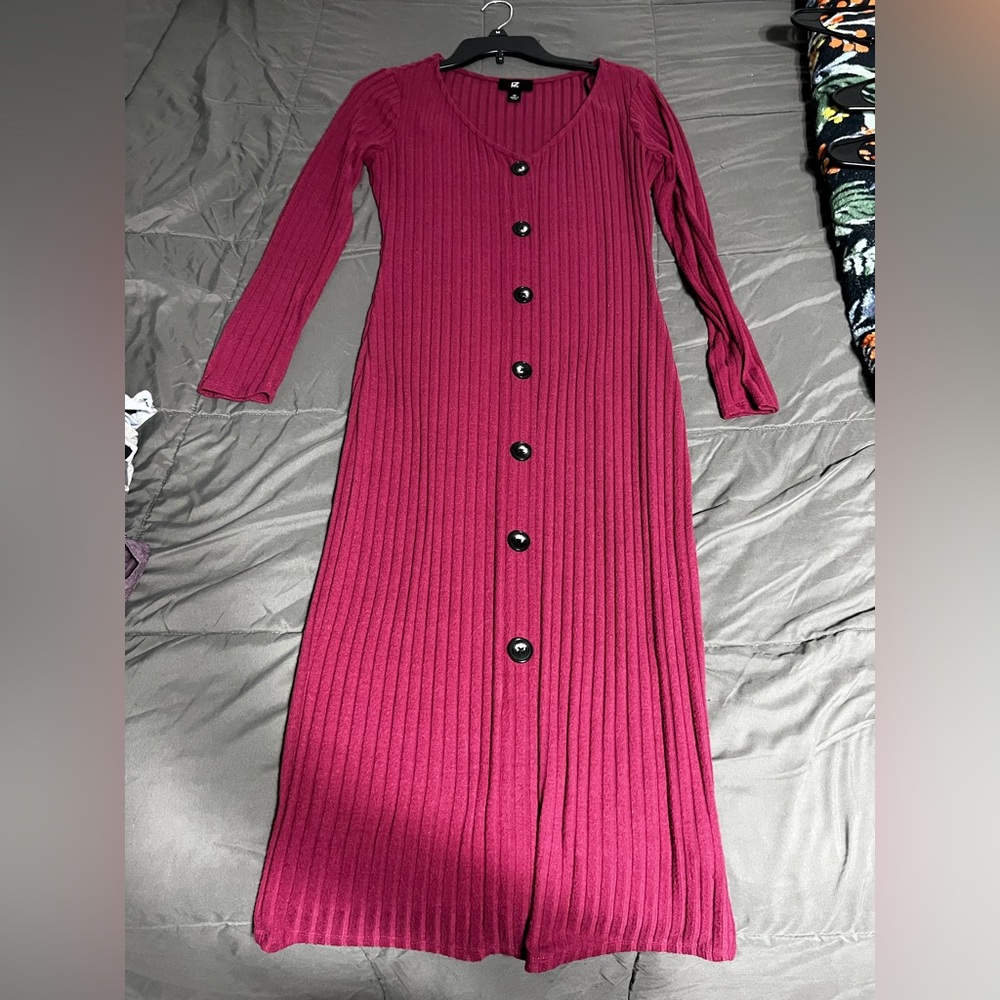 maroon long dress